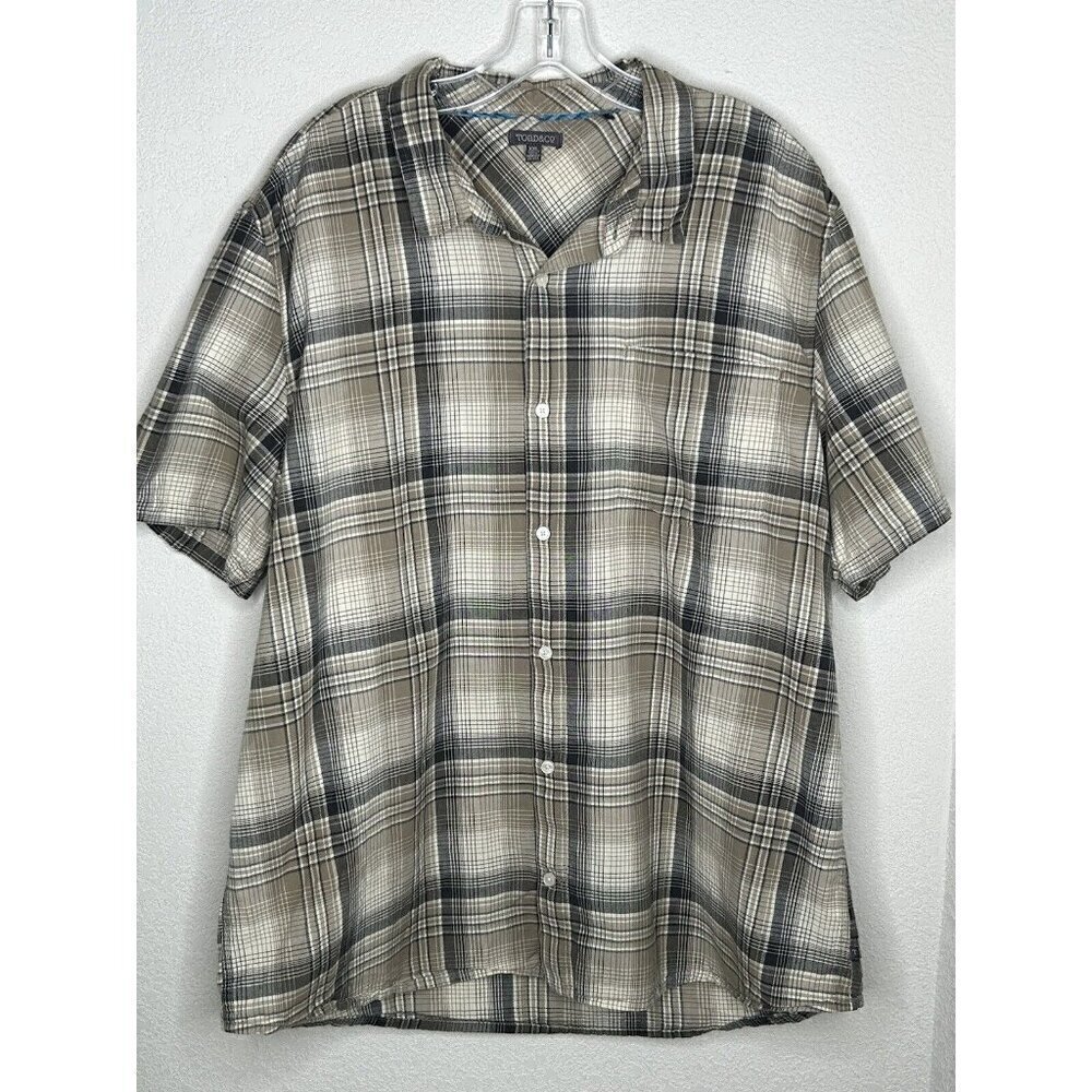 Toad&Co Shirt Mens XXL 2XL Plaid Smythy Short Sleeve Shirt Organic Cotton